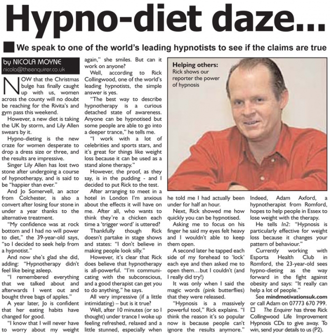 Hypno-diet article