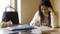 Girl studying at desk