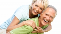 Older couple embracing